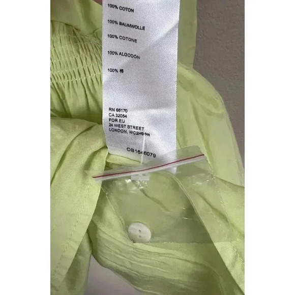 Free People Billie Mini Dress Long Sleeve Ruffle Womens Size L NWT Green - Picture 10 of 15